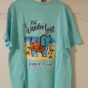 Puppie Love Aqua Short Sleeve Tee